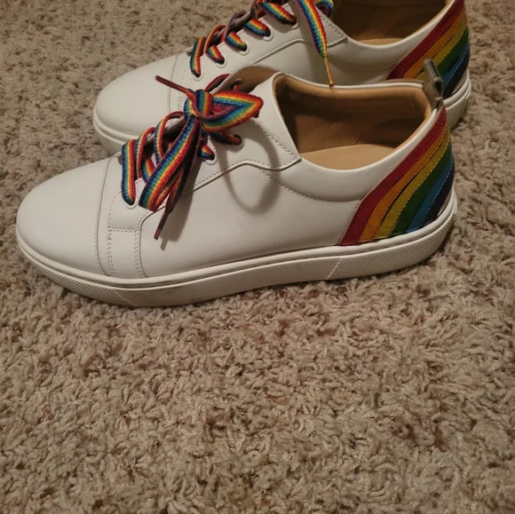 Christian Louboutin White Rainbow Athletic Shoes - Picture 5 of 6